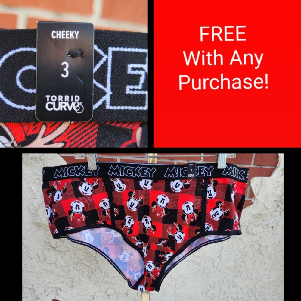 NEW size 3 ( 3X ) women TORRID Curve Christmas Disney Mickey Panty